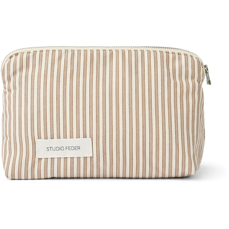 Studio Feder Brown Beach Stripe Celia Mini Toiletry Bag Cotton