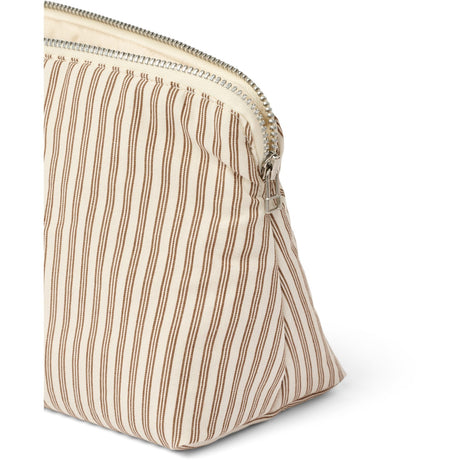 Studio Feder Brown Beach Stripe Celia Mini Toiletry Bag Cotton