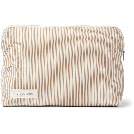Studio Feder Brown Beach Stripe Celia Toiletry Bag Cotton