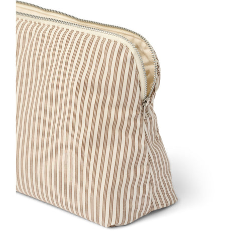 Studio Feder Brown Beach Stripe Celia Toiletry Bag Cotton