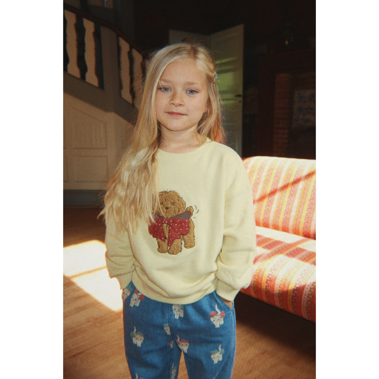 Konges Sløjd Bow Kitty Denim Magot Slit Pants Gots