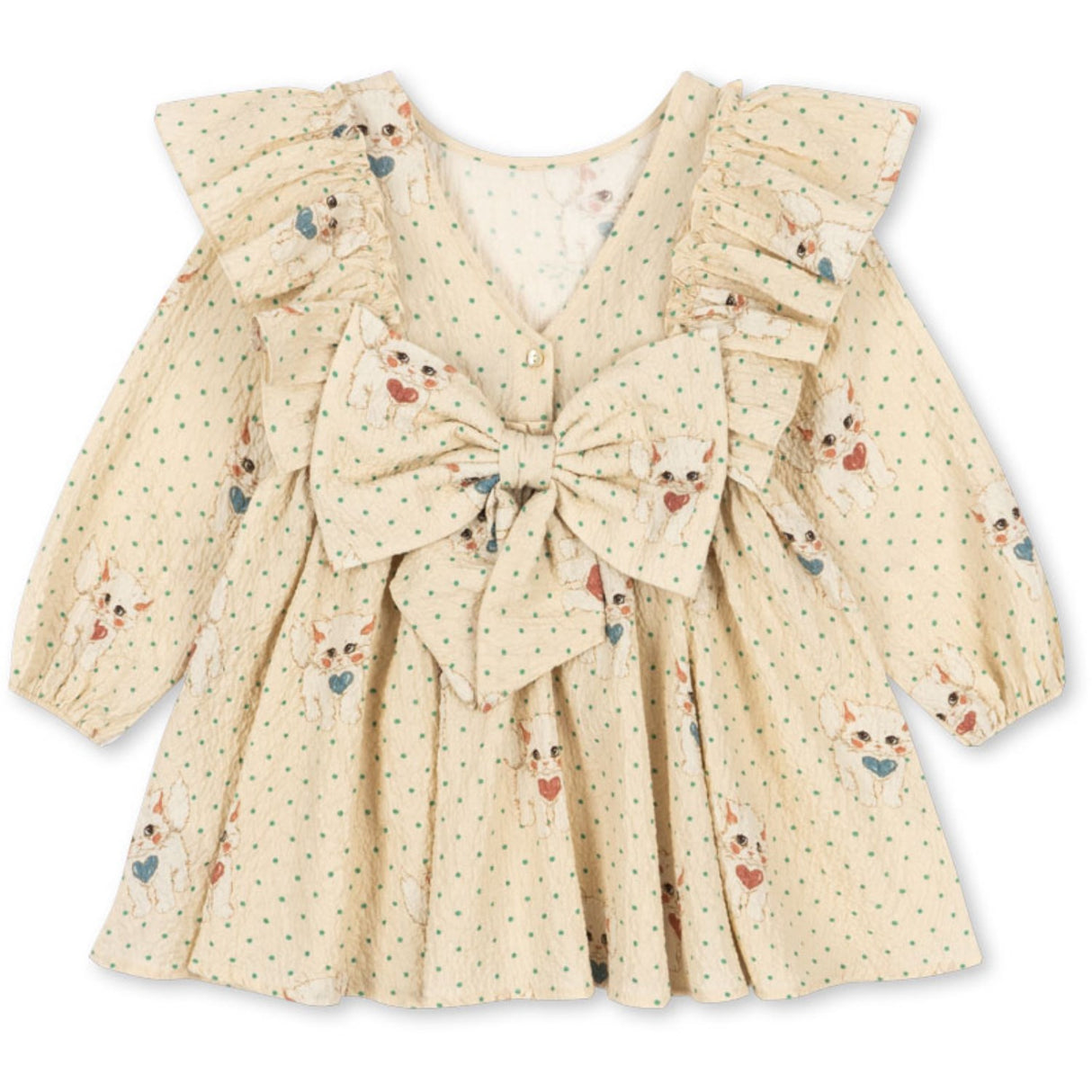 Konges Sløjd Dot Miao Mist Elin Bow Dress Gots