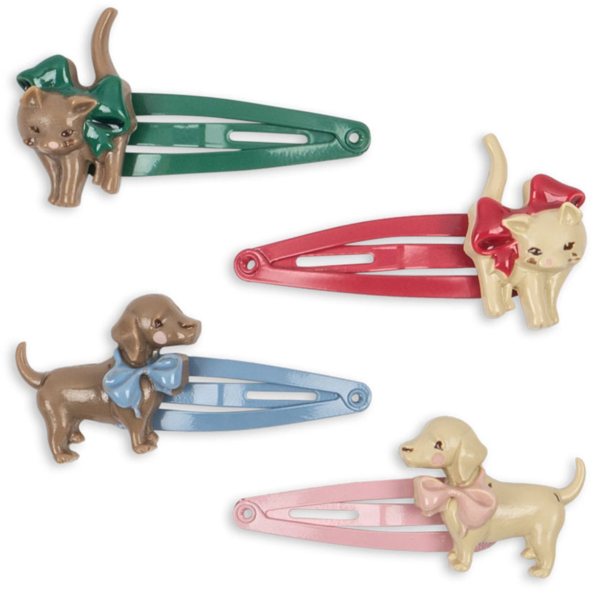 Konges Sløjd Multi 4 Pack Cats & Dogs Hair Clip