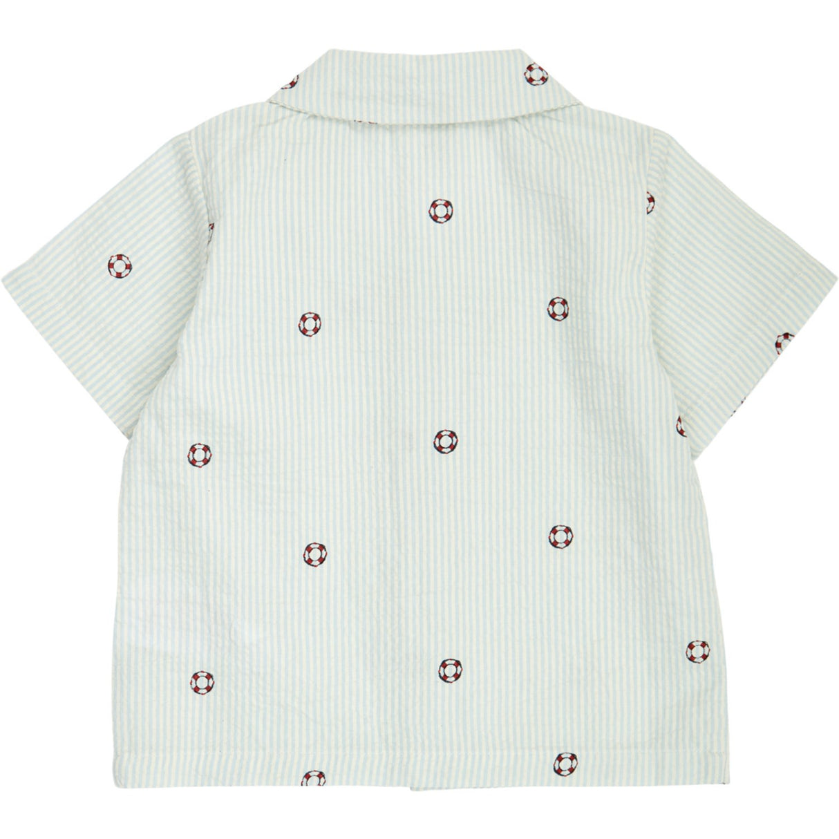 Müsli Tofu/ Ocean/ Mineral Red Seersucker Stripe S/S Shirt Baby