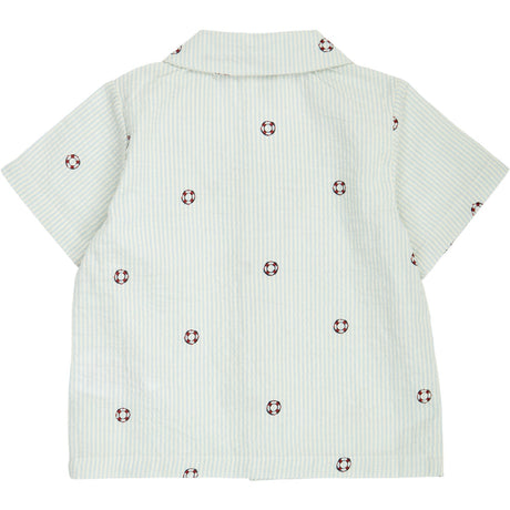 Müsli Tofu/ Ocean/ Mineral Red Seersucker Stripe S/S Shirt Baby