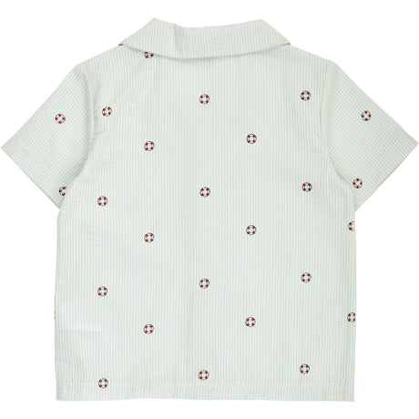 Müsli Tofu/ Ocean/ Mineral Red Seersucker Stripe S/S Shirt