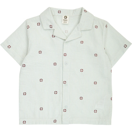 Müsli Tofu/ Ocean/ Mineral Red Seersucker Stripe S/S Shirt