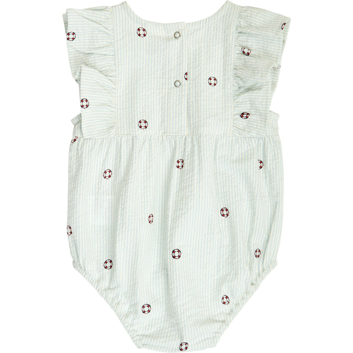 Müsli Tofu/ Ocean/ Mineral Red Seersucker Stripe Frill S/S Body