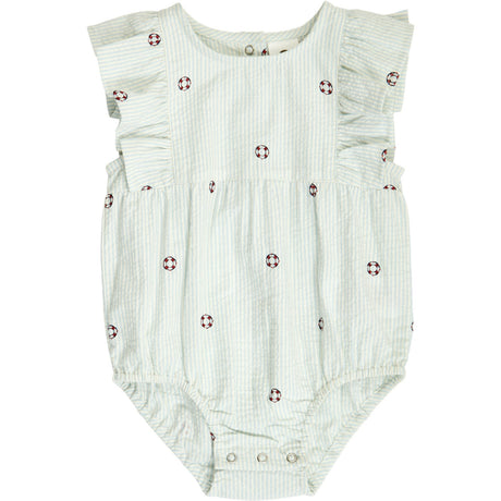Müsli Tofu/ Ocean/ Mineral Red Seersucker Stripe Frill S/S Body