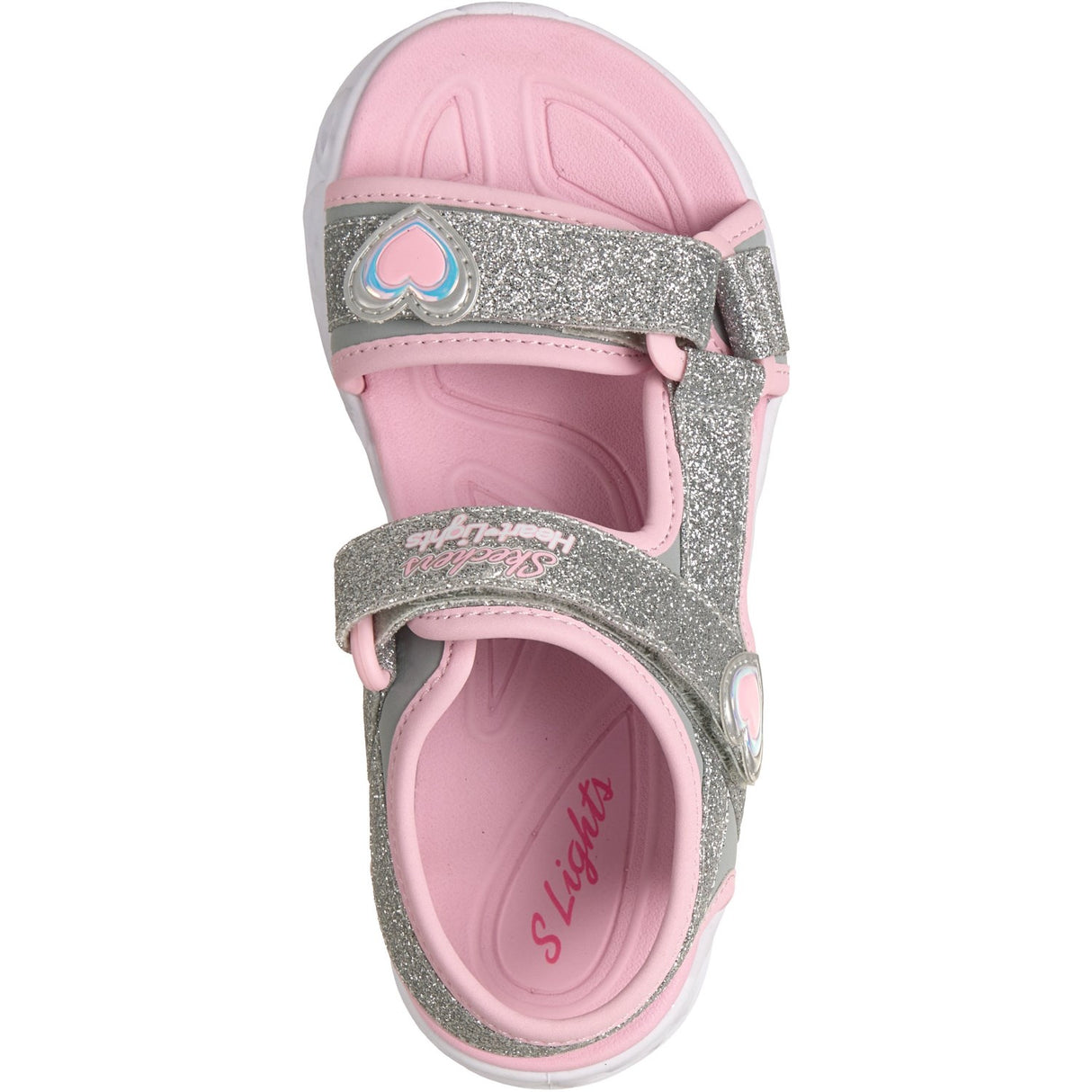 Skechers Silver Heart Lights Sandals