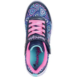 Skechers Navy Heart Lights - Boogie Love