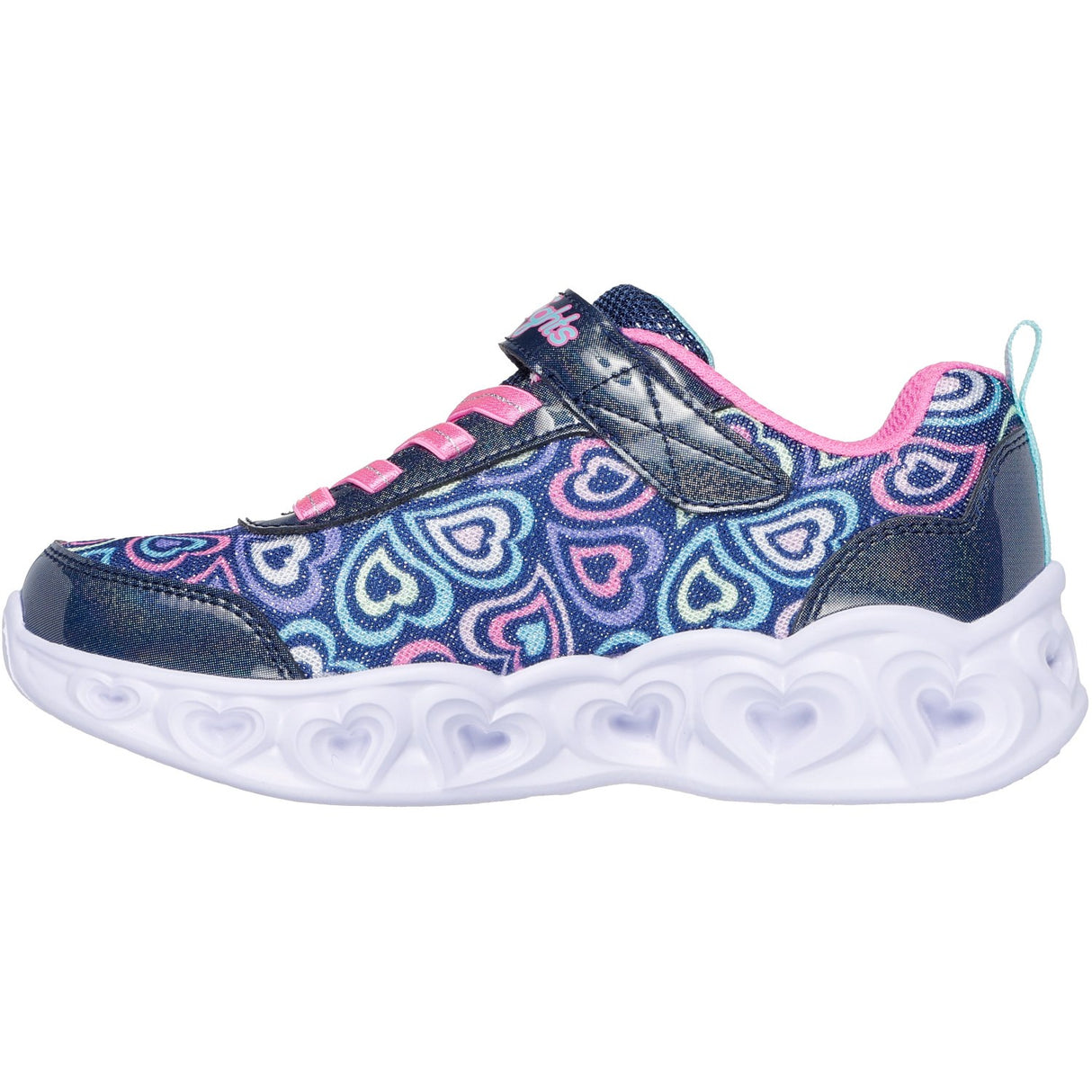 Skechers Navy Heart Lights - Boogie Love
