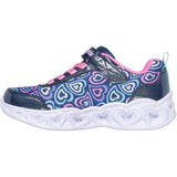 Skechers Navy Heart Lights - Boogie Love