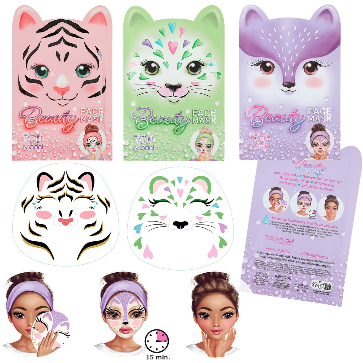 TOPModel Beauty & Me Face Mask Animal Motive Assorted