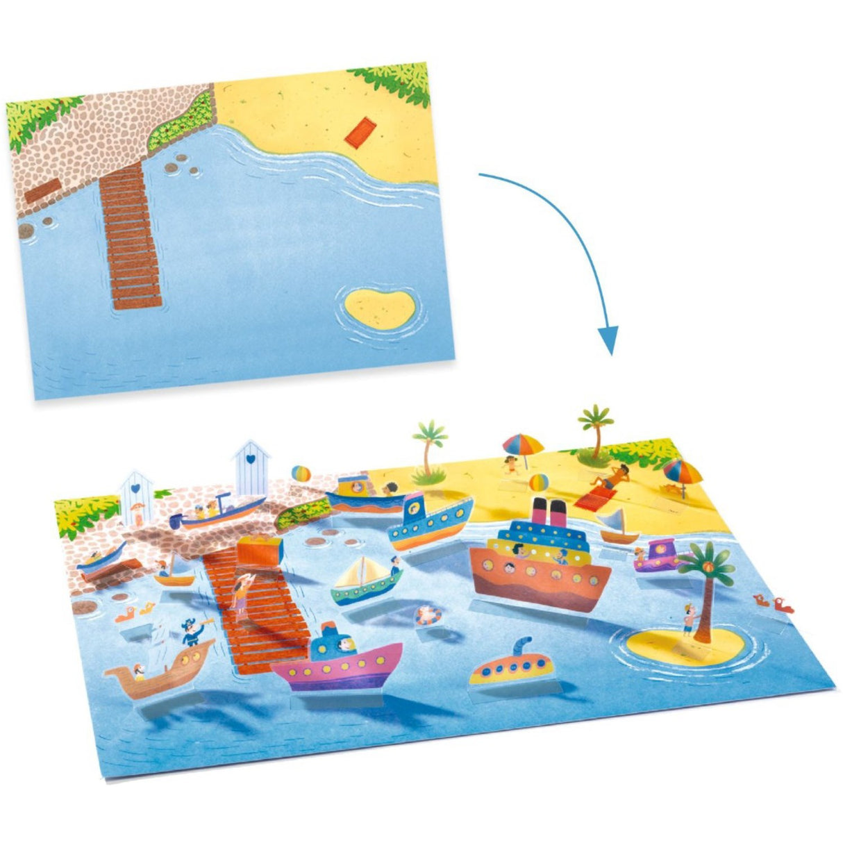 Djeco Creative Standing Stickers, Cars