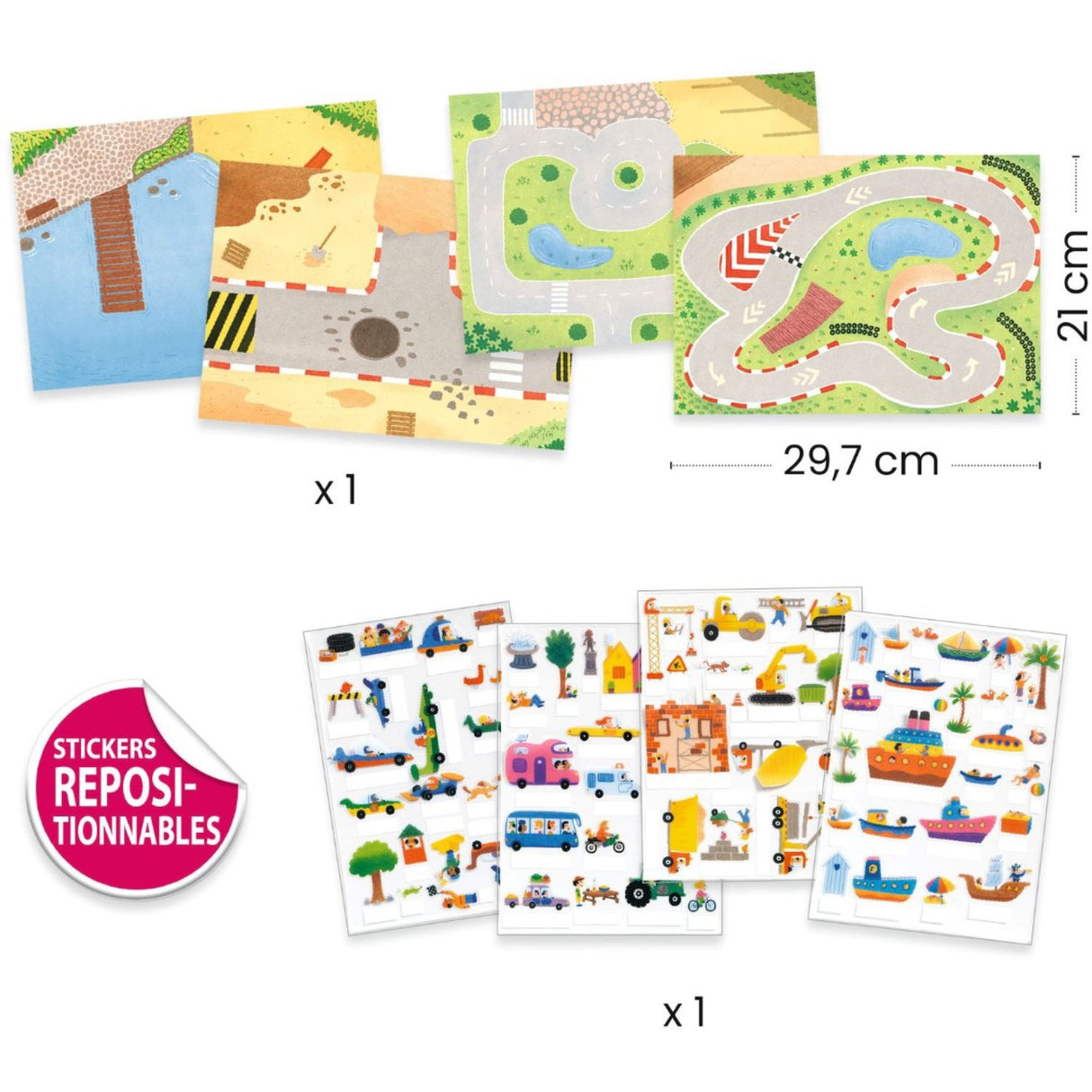 Djeco Creative Standing Stickers, Cars