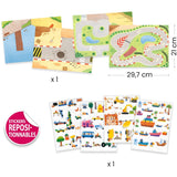 Djeco Creative Standing Stickers, Cars