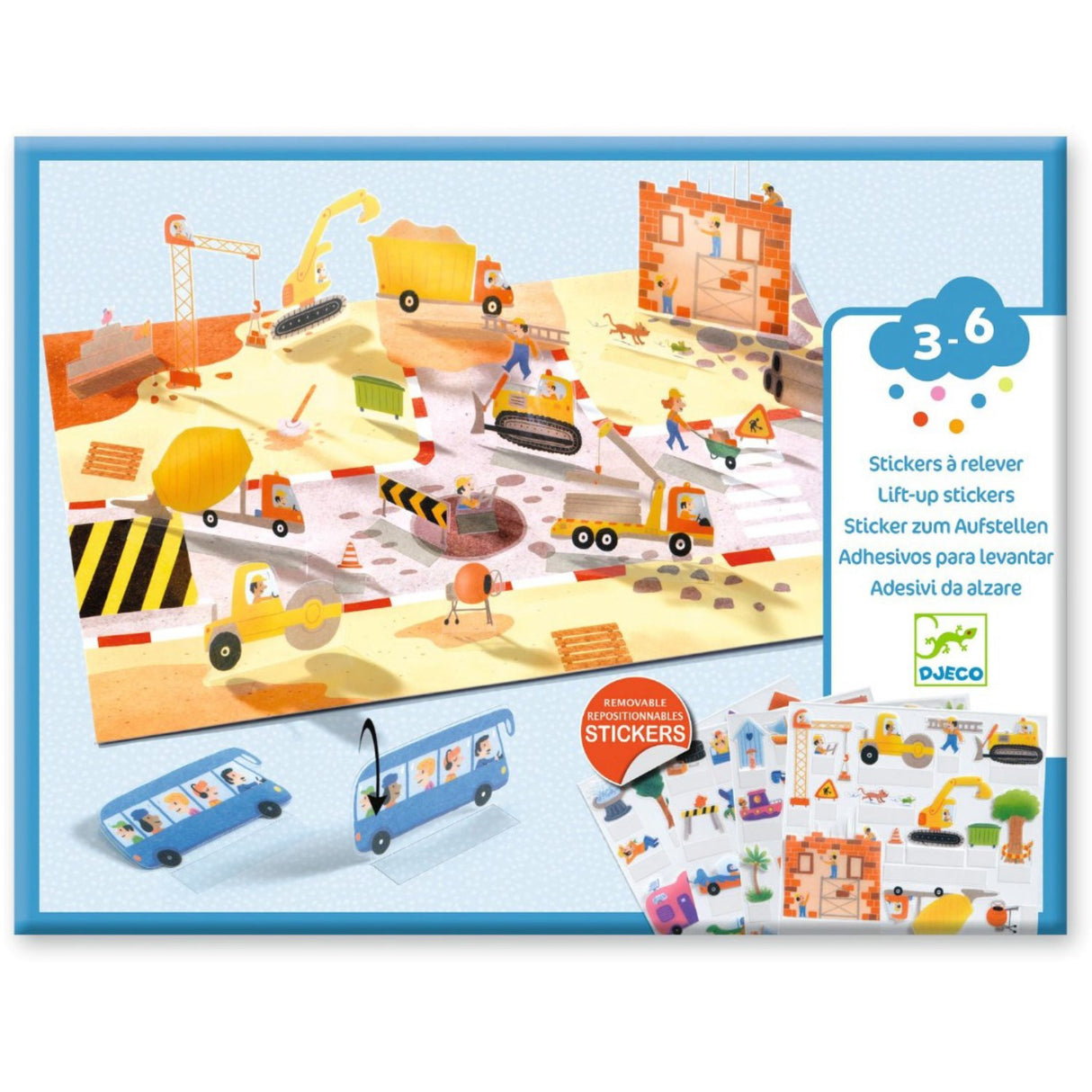 Djeco Creative Standing Stickers, Cars