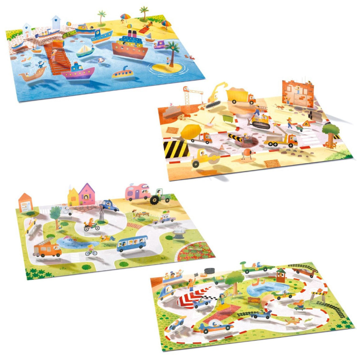 Djeco Creative Standing Stickers, Cars