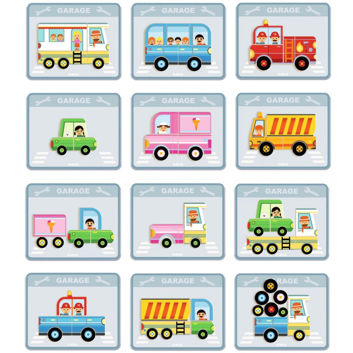 Djeco Inzebox Magnet Leg, Vehicles