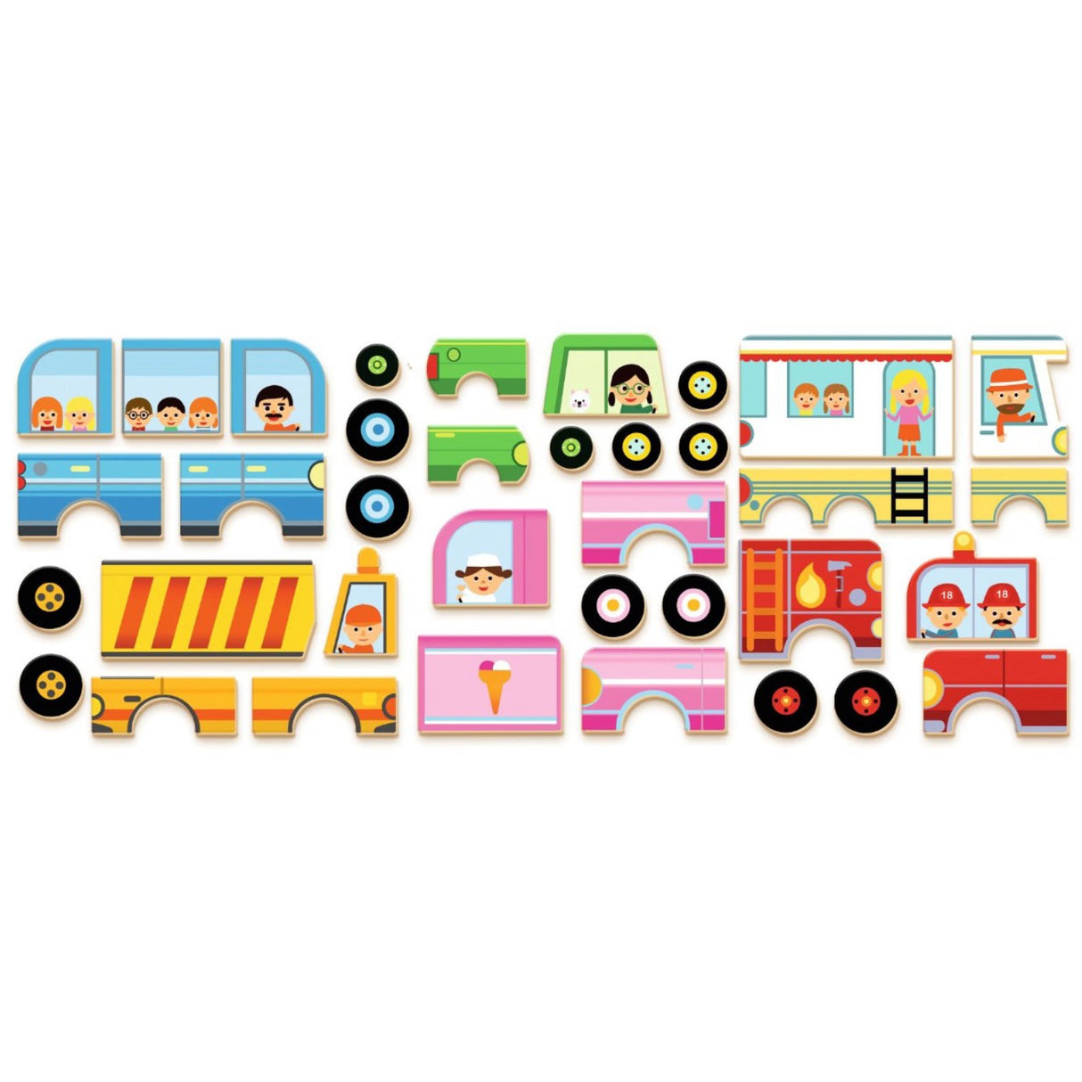 Djeco Inzebox Magnet Leg, Vehicles