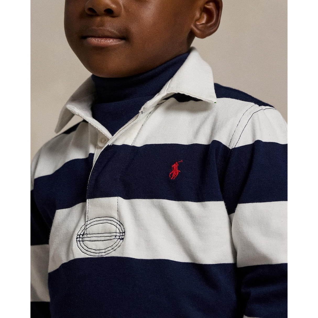 Polo Ralph Lauren White/Cruise Navy Rugby Polo T-Shirt