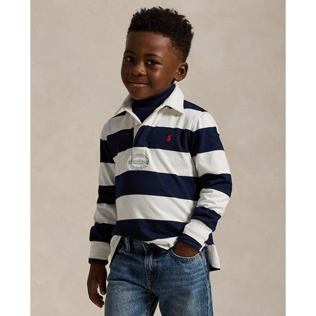 Polo Ralph Lauren White/Cruise Navy Rugby Polo T-Shirt