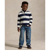 Polo Ralph Lauren White/Cruise Navy Rugby Polo T-Shirt