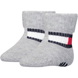 Tommy Hilfiger Light Grey Melange Th Baby Sock 2P Flag Sock