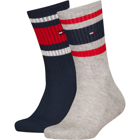 Tommy Hilfiger Grey Melange Th Kids Sock 2P Sport Stripe