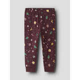 Name It Burgundy Xmas AOP Nmnvismas Ls Nightset