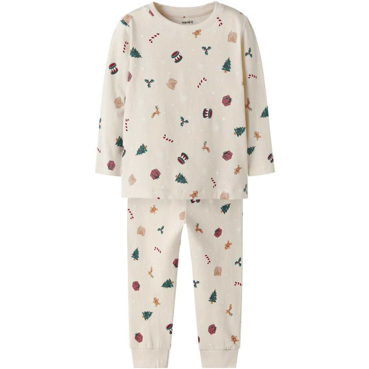 Name It Whitecap Gray Xmas AOP Nmnvismas Ls Nightset