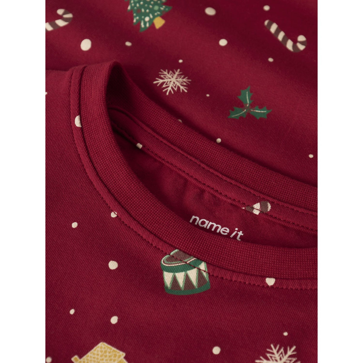 Name It Jester Red Xmas AOP Red Nknvismas Ls Nightset