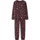 Name It Burgundy Xmas AOP Nknvismas Ls Nightset