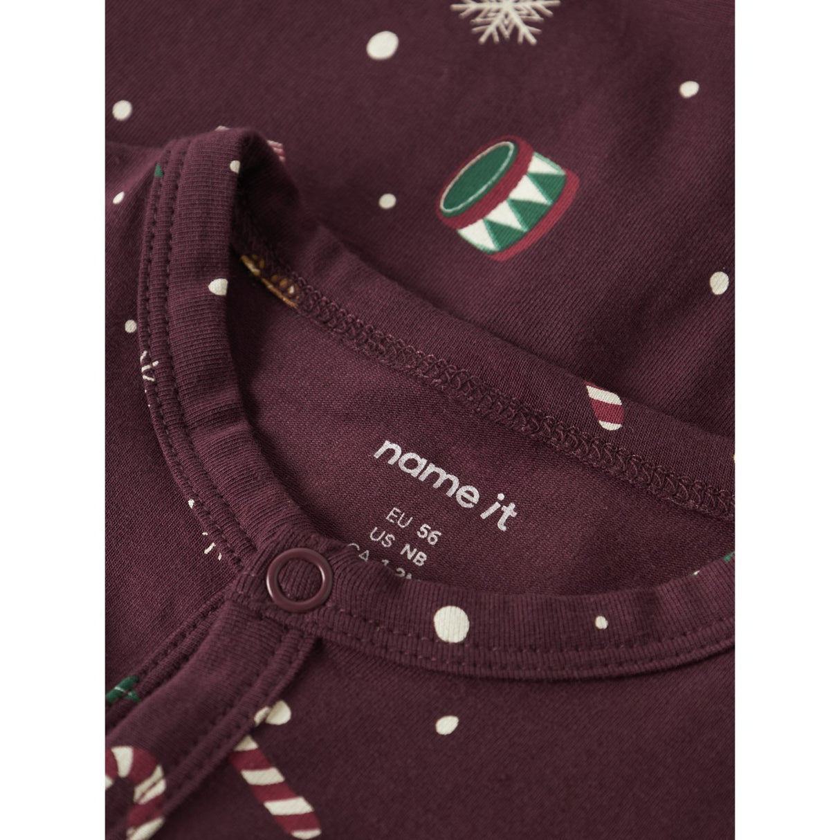 Name It Burgundy Xmas AOP Nbnvismas Ls Nightsuit