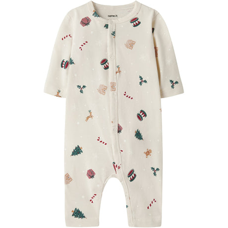 Name It Whitecap Gray Xmas AOP Nbnvismas Ls Nightsuit
