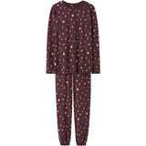 Name It Burgundy Xmas AOP Nanvismas Ls Nightset Adult