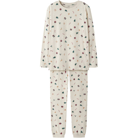 Name It Whitecap Gray Xmas AOP Nanvismas Ls Nightset Adult