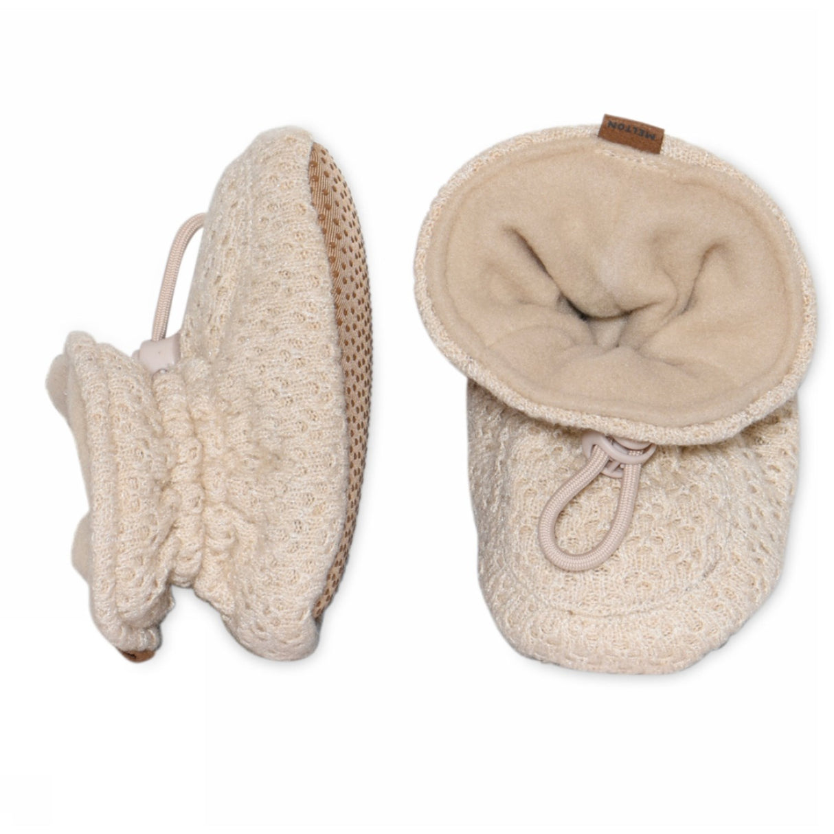 MELTON Ecru Drops Glitter Textile Slippers