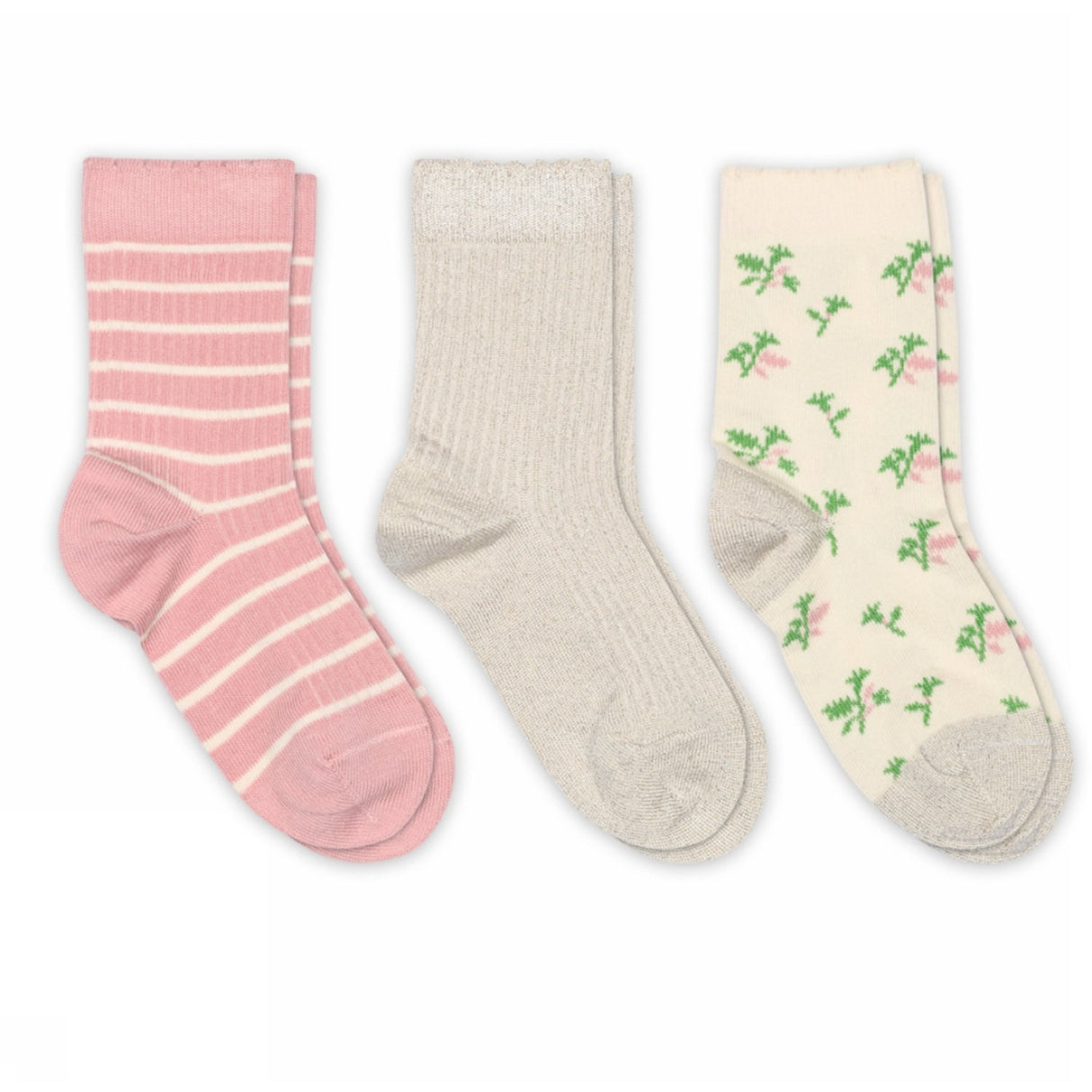 Mp Danmark Silver Pink Thora Socks - 3-pack