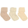 Mp Danmark Creme Melange Cotton Rib Baby Socks - 3-pack