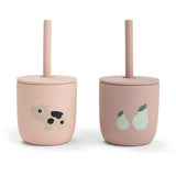 DonebyDeer Tiny Farm Powder Silicone Sugerørskop 2-Pack