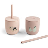 DonebyDeer Tiny Farm Powder Silicone Sugerørskop 2-Pack