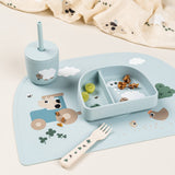 DonebyDeer Tiny Farm Blue Silicone Sugerørskop 2-Pack