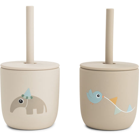 DonebyDeer Celebration Sand Silicone Sugerørskop 2-Pack