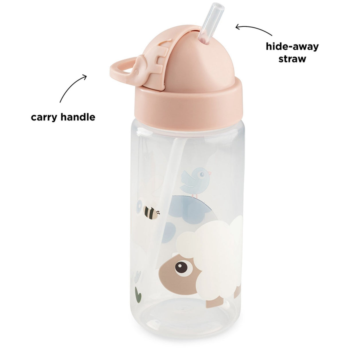 DonebyDeer Tiny Farm Powder Water Bottle With Straw 350 Ml