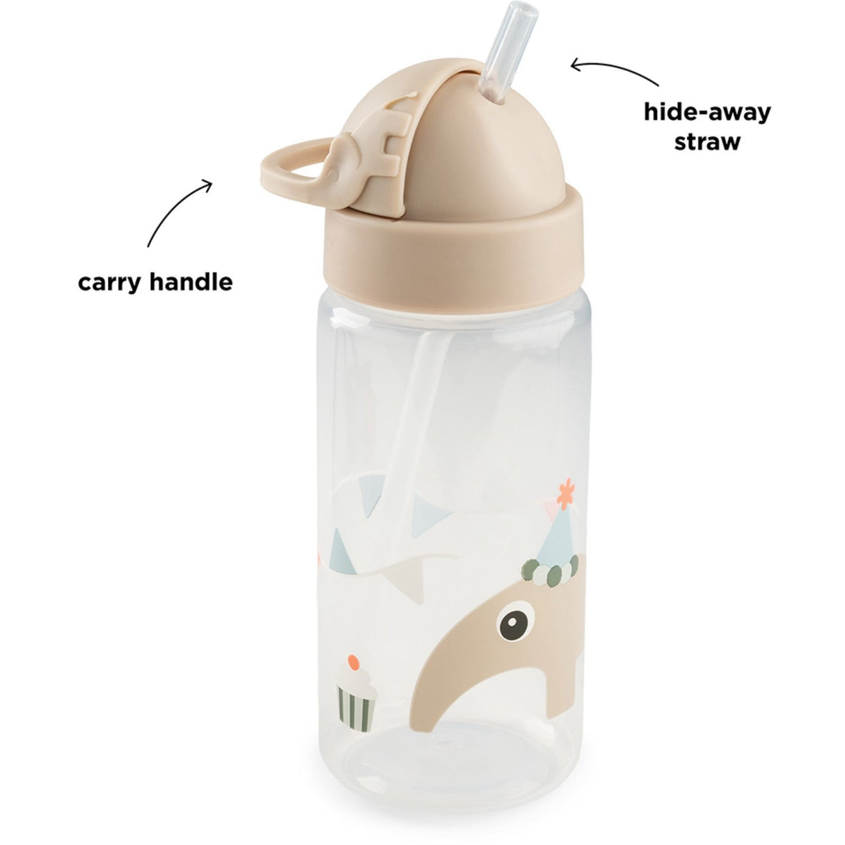 DonebyDeer Celebration Powder Water Bottle With Straw 350 Ml