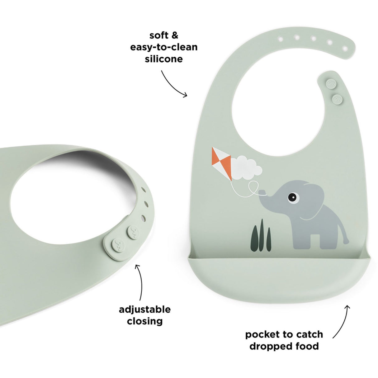 DonebyDeer Playground Green Silicone Bib