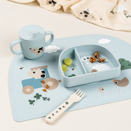 DonebyDeer Tiny Farm Blue Silicone Tudkop 2 Håndtag