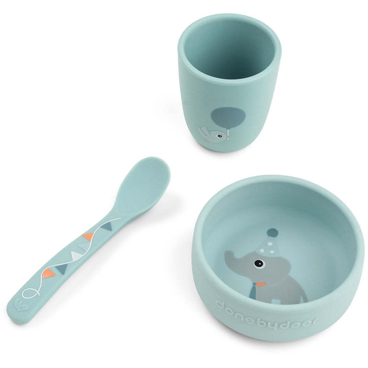 DonebyDeer Celebration Blue Stick&Stay Dinner Set